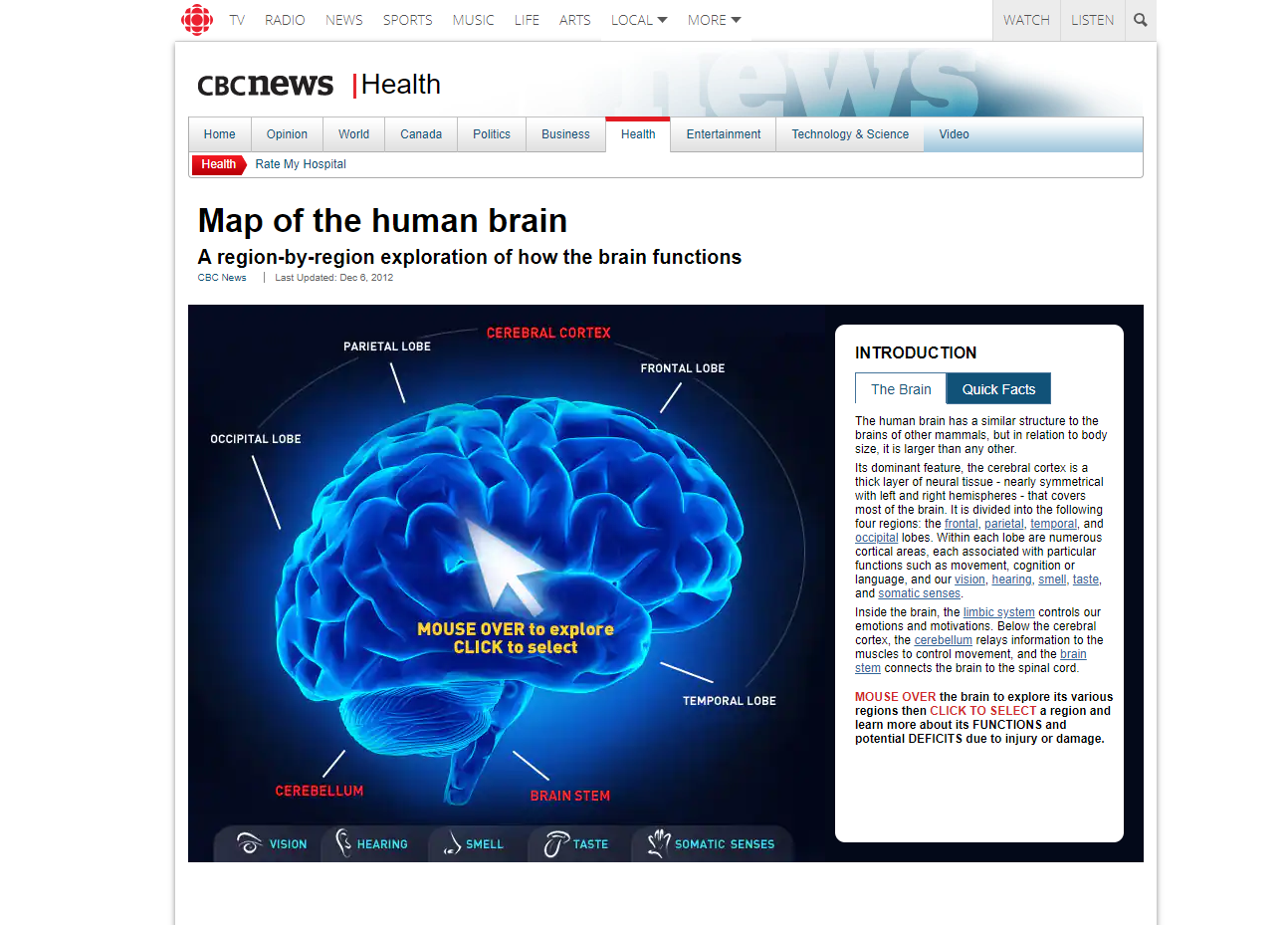 Map of the human brain, a region-by-region exploration of how the brain functions